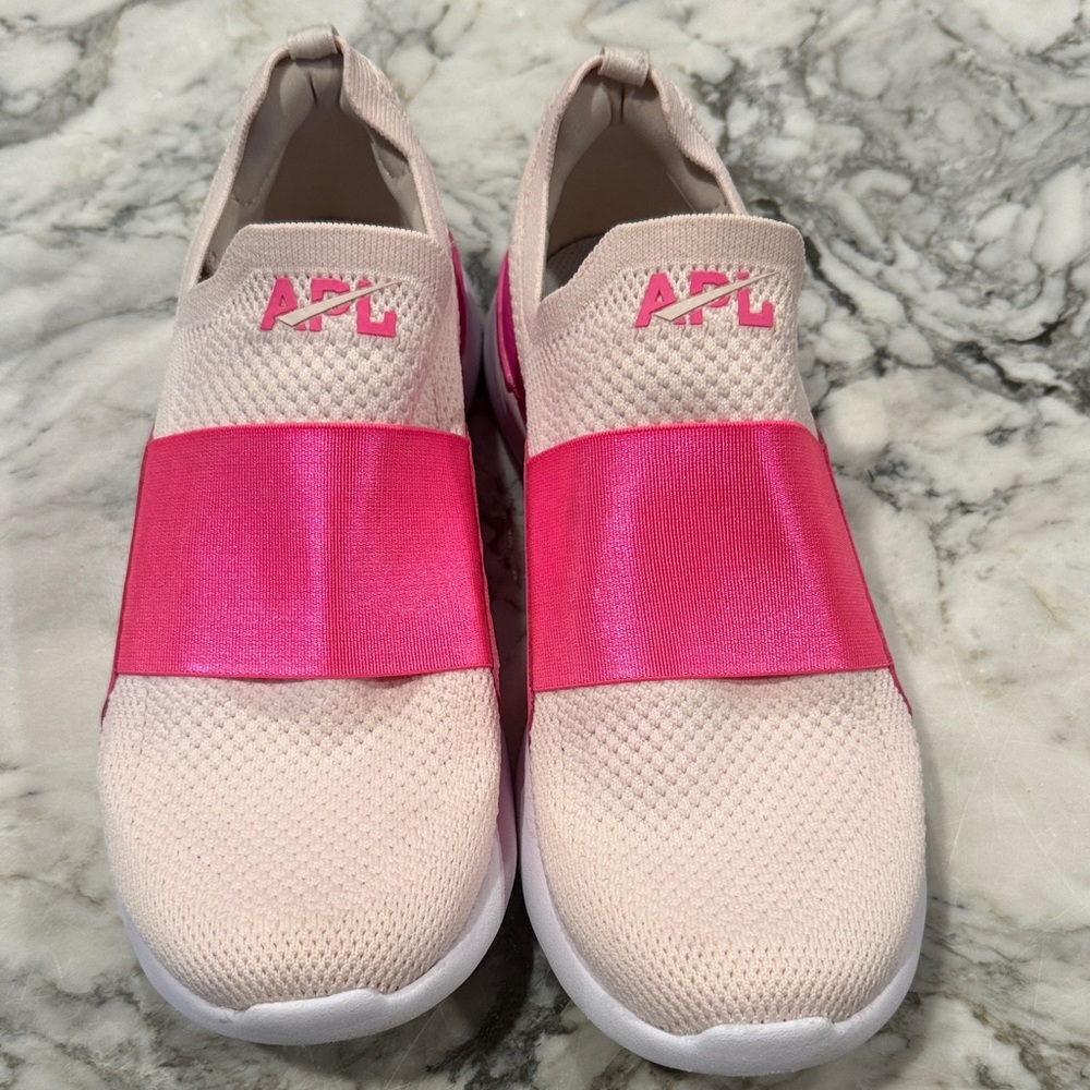 APL Women's Cream and Pink Athletic Slip-Ons